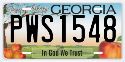 GA license plate PWS1548