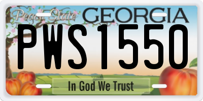 GA license plate PWS1550