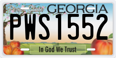 GA license plate PWS1552