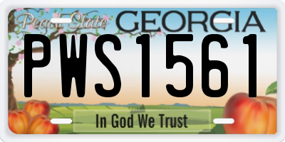 GA license plate PWS1561