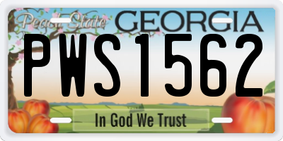 GA license plate PWS1562