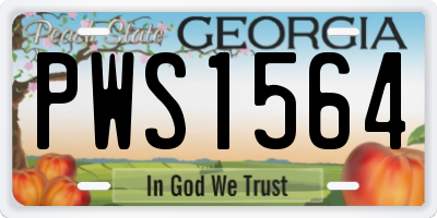 GA license plate PWS1564