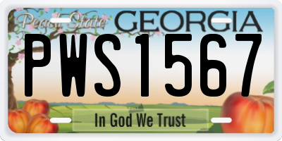 GA license plate PWS1567