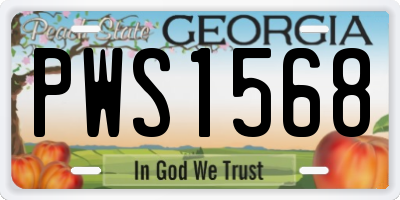 GA license plate PWS1568