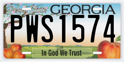 GA license plate PWS1574
