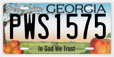 GA license plate PWS1575