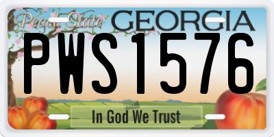 GA license plate PWS1576