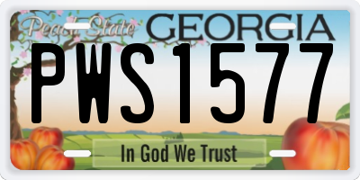 GA license plate PWS1577