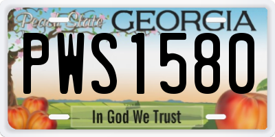 GA license plate PWS1580