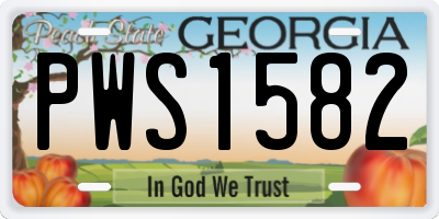GA license plate PWS1582