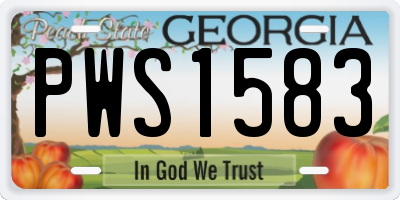 GA license plate PWS1583