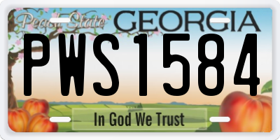 GA license plate PWS1584