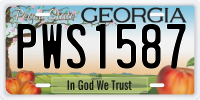 GA license plate PWS1587