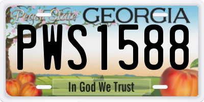 GA license plate PWS1588
