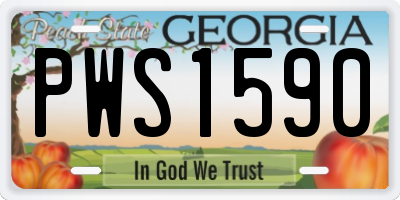 GA license plate PWS1590
