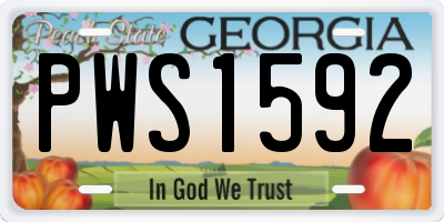 GA license plate PWS1592