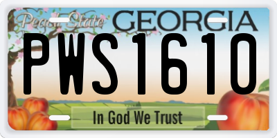 GA license plate PWS1610