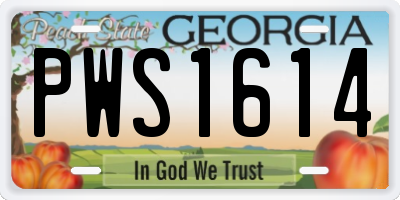 GA license plate PWS1614