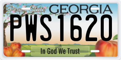 GA license plate PWS1620