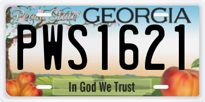 GA license plate PWS1621