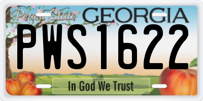 GA license plate PWS1622