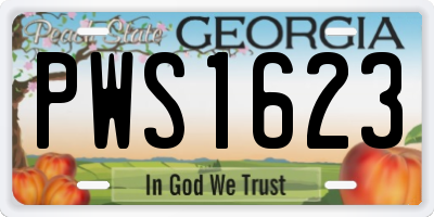 GA license plate PWS1623