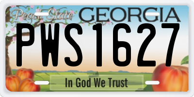 GA license plate PWS1627