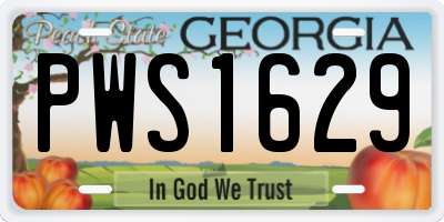 GA license plate PWS1629