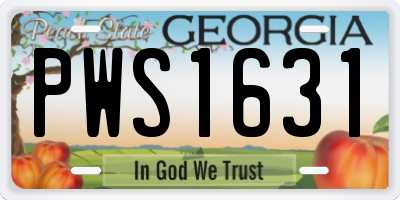 GA license plate PWS1631