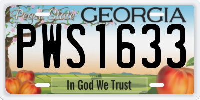 GA license plate PWS1633