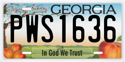 GA license plate PWS1636