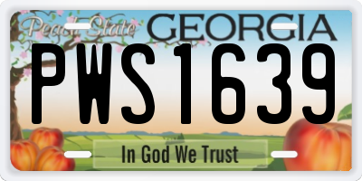 GA license plate PWS1639