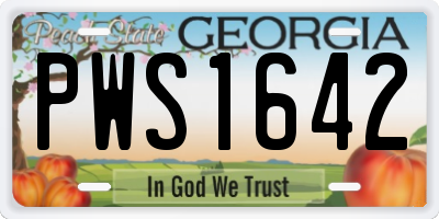 GA license plate PWS1642