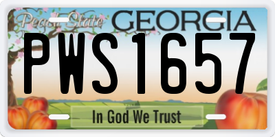 GA license plate PWS1657