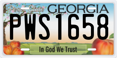 GA license plate PWS1658