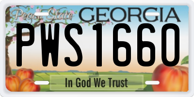 GA license plate PWS1660