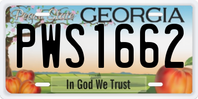 GA license plate PWS1662