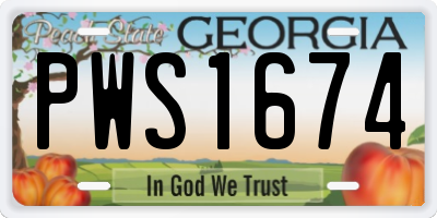 GA license plate PWS1674