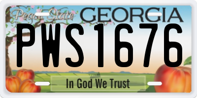 GA license plate PWS1676