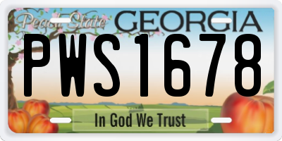 GA license plate PWS1678