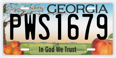 GA license plate PWS1679