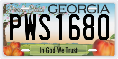 GA license plate PWS1680