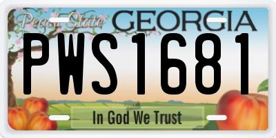 GA license plate PWS1681