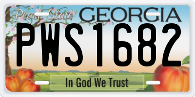 GA license plate PWS1682