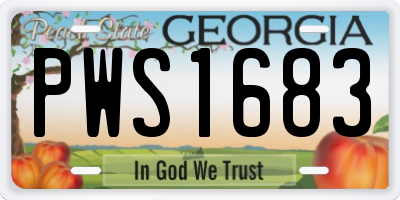 GA license plate PWS1683
