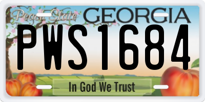 GA license plate PWS1684