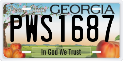 GA license plate PWS1687