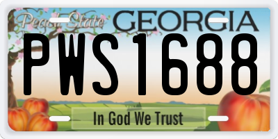 GA license plate PWS1688