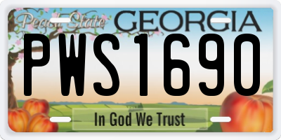 GA license plate PWS1690