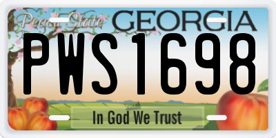 GA license plate PWS1698